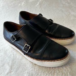 Florsheim Men's Shoes Size 9.5M Black Leather Double Monk Strap